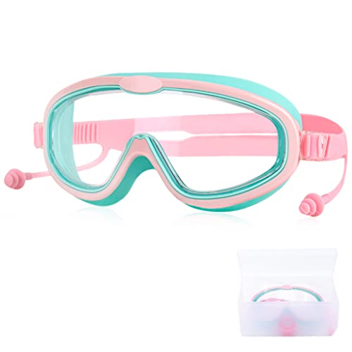 Proberos Swimming Goggles for Kids with Ear Plugs, Big Frame Leakproof Swimming Goggles for Children Kids, Professional Swim Goggles with Anti Fog and UV Protection for Boys Girls for Age 2-16(Pink) Proberos Swimming Goggles for Kids with Ear Plugs, Big Frame Leakproof Swimming Goggles for Children Kids, Professional Swim Goggles with Anti Fog and UV Protection for Boys Girls for Age 2-16(Pink)